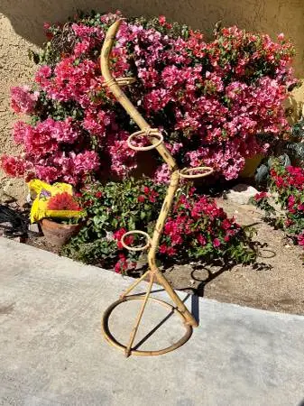Vintage Bamboo Rattan Plant Stand