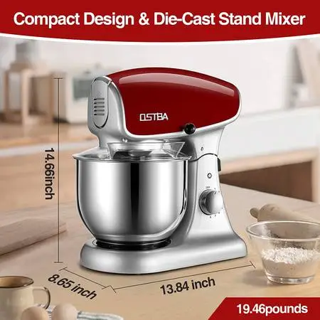 OSTBA 600W Red Stand Mixer New