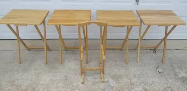 Set of 4 T.V. Tables with Stand