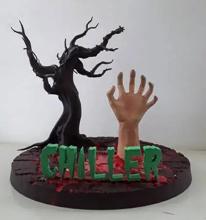 CHILLER Theatre Diorama Horror Movie WPIX TV Show Creepy Hand Sculpt