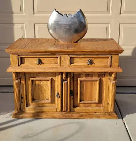 Rustic pine credenza table console Sideboard