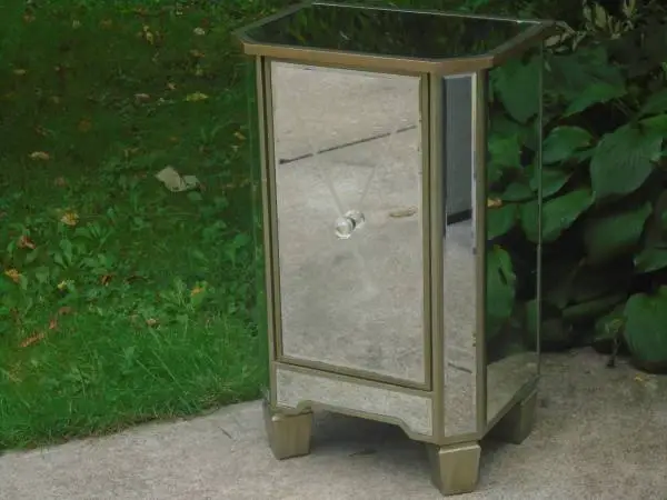 Mirrored Accent Lamp Table Nightstand