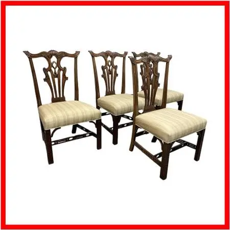 Burton Ching Chippendale Dining Chairs, Set Of Four