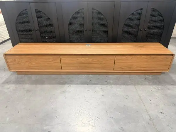 Latitude Run Modern Walnut TV Stand Media Console With Drawer Storage