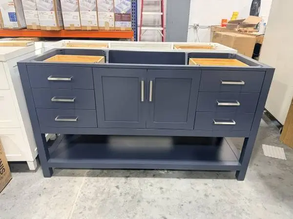Ariel Magnolia 60 Freestanding Bathroom Vanity Cabinet Base Blue