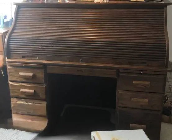 Oak Roll-Top Desk