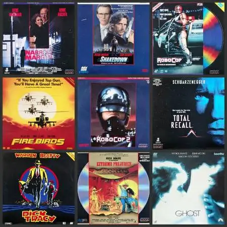 Lot of 14 LaserDiscs - Dick Tracy RoboCop Navy Seals Ghost