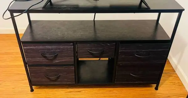 5 Drawer  Black Dresser/TV Stand