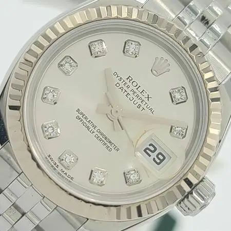 Rolex Datejust Ladies 26mm 18K WG & SS W/ Factory Diamonds 179174 W/ P