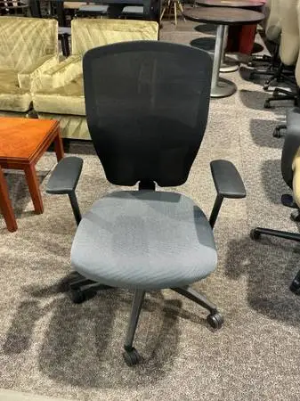 ergonomic Office Chair by Teknion T3 in Gray Fabric & Black Mesh Back