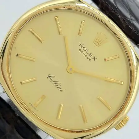 Rolex Celini 32MM Midsize 3806 14K Yellow Gold & Original Leather