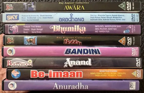 8 Indian / Hindi DVD movies (with English subtitles)
