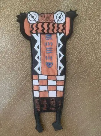 Native American Flat Fabric Hanging Frog Doll