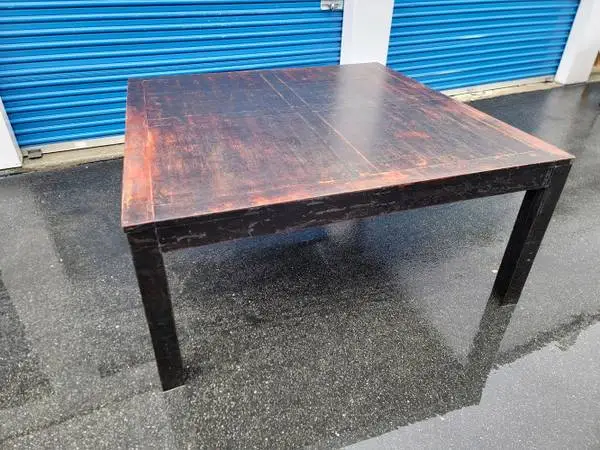 vintage 5ft Parsons DINING TABLE Desk Middle Eastern Solid Java Wood