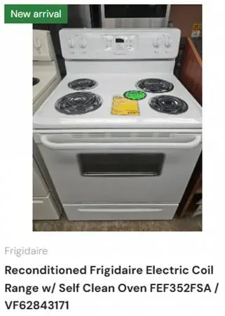 Reconditioned Frigidaire Electric Coil Range FEF352FSA / VF62843171