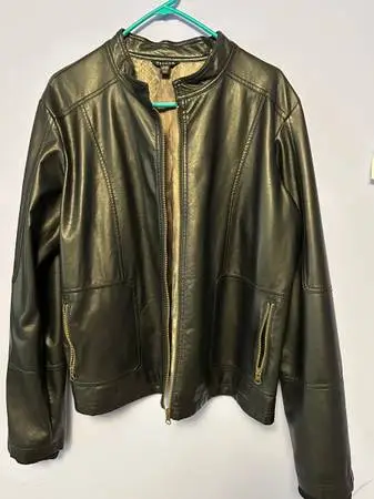 Womens Black Lined Leather Jacket