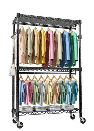 Heavy-Duty Rolling Clothes Rack - Brand new