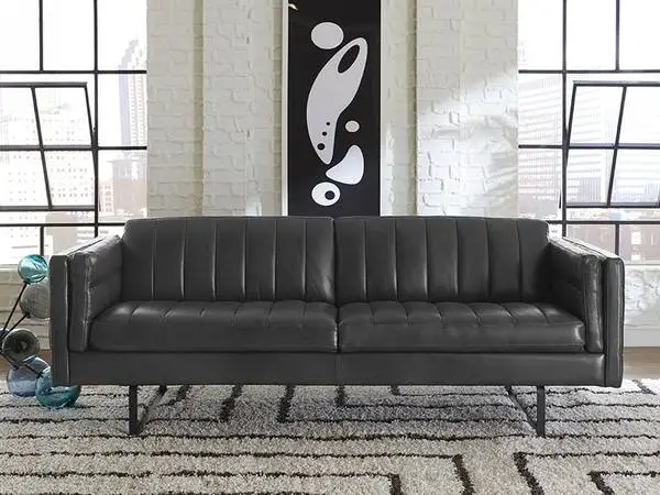 Grey BALDWIN Leather Sofa