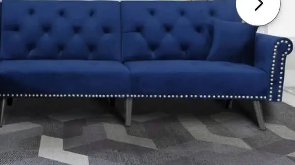 MID MODERN BLUE TUFTED SOFA BED