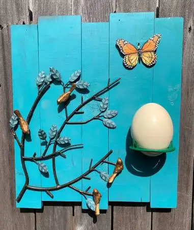 Wall mount decoration with Ostrich egg
