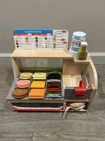 MELISSA & DOUG WOODEN SLICE-STACK-SERVE SANDWICH COUNTER