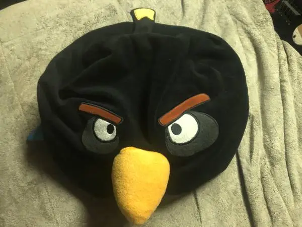 Vintage Angry Birds Black Bomb Big 12” Plush Bean Bag Stuffed Pillow