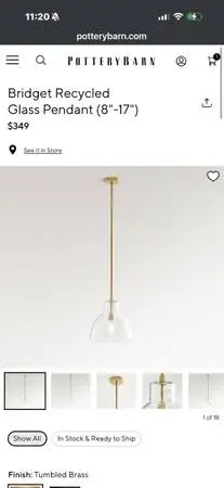 Pottery Barn Bridget Recycled Glass Pendant