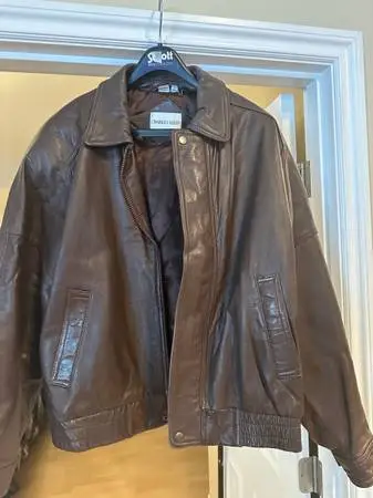 Mens leather coat large