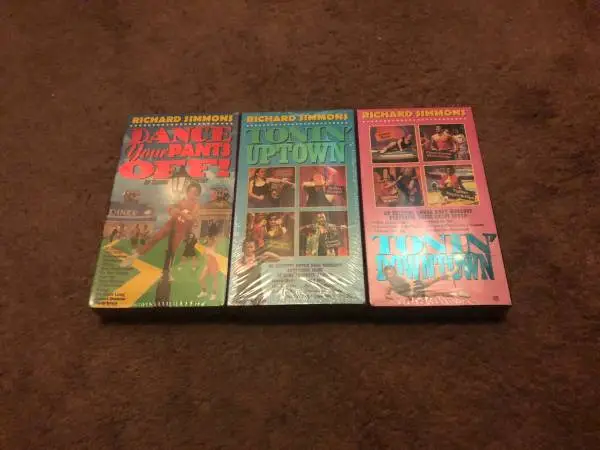 3 sealed 1996 Richard Simmons Tonin’ Uptown Downtown Dance VHS tapes