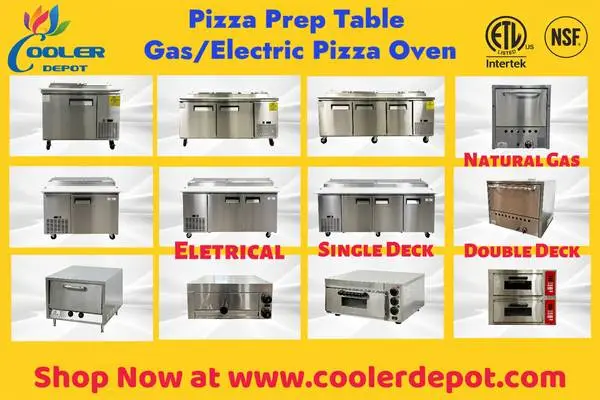 Pizza Prep Table/ Gas/Electric Pizza Oven Single Double Deck
