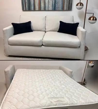 (+Delivery Opt.) Gorgeous White Sofa + Pull Out Bed From Living Spaces