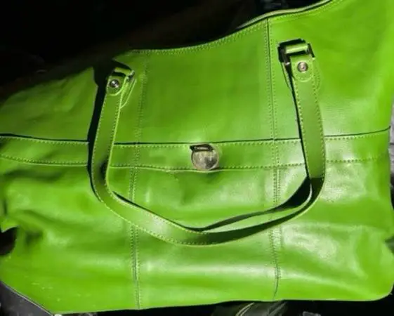 Green Leather Bag w/ Wheels