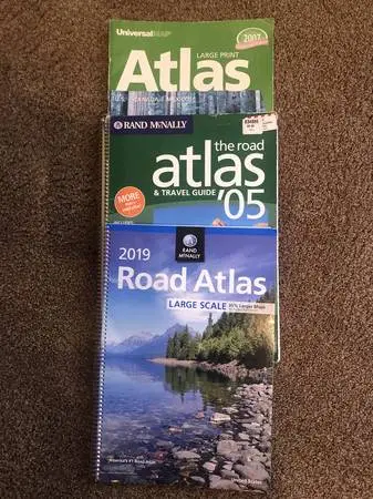 THREE VINTAGE RAND MCNALLY ROAD ATLAS