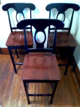 3 WOODEN CHAIRS - BLACK - HARDWOOD