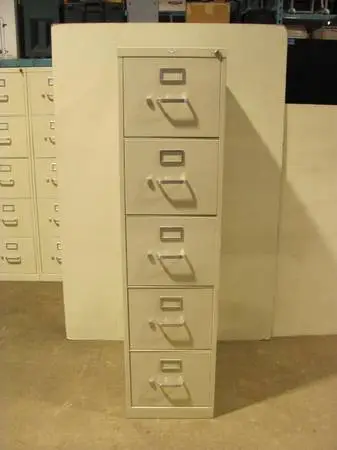 AllSteel five drawer metal letter file cabinet w/LOCK (6, price EA)
