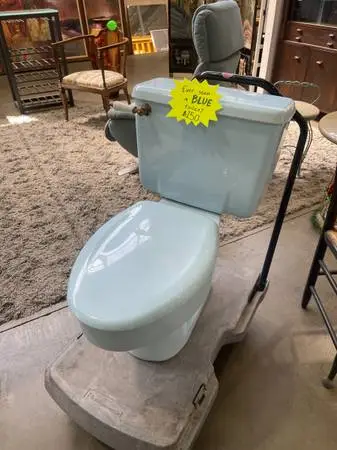 Vintage blue toilet