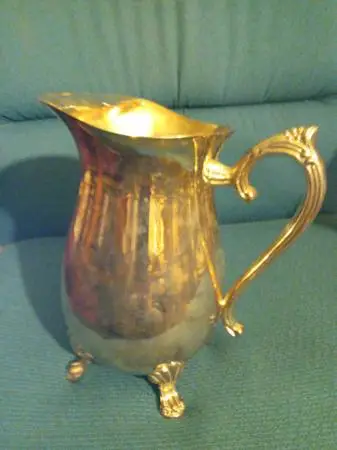 Silver plated 2 quart water pitcher with original box and order form
