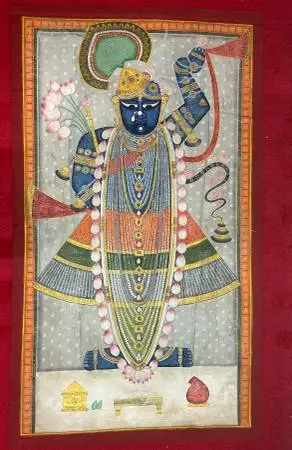 Early 20th Century India Pichhavai Shrinathji Pichhwai  Krishna Vishnu
