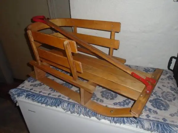 Vintage Childs Wooden Sled/L.L. Bean
