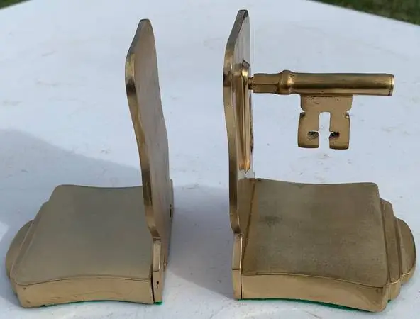 Custom Design, Heavy Solid Brass Bookends