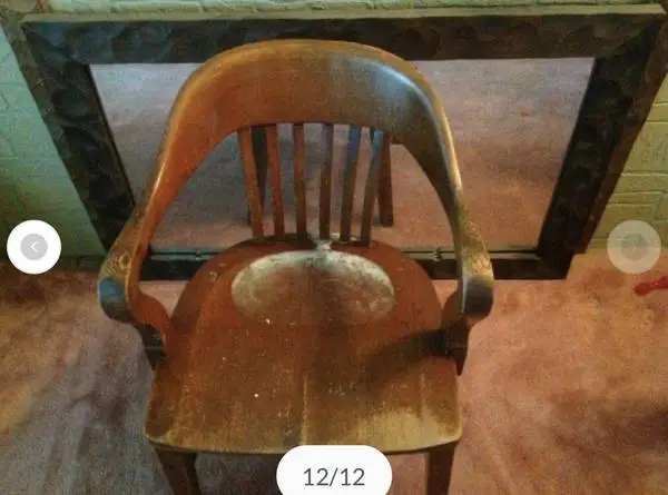 Antique 1904-1906 Sikes Solid Wood Barrister Lawyer Banker Arm Chair