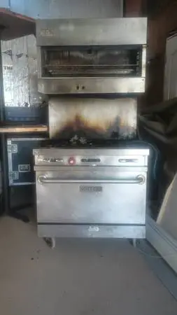 Volcano 6 burners gas range with oven and salamander commercial restau