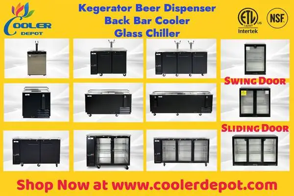 Kegerator Beer Dispenser Back Bar Cooler Glass Chiller