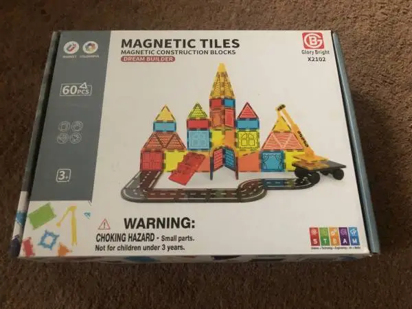 Dream Builder Magnetic Tiles Magnetic Construction Blocks (60 Pieces)
