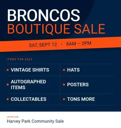 BRONCOS BOUTIQUE outdoor sale, VINTAGE galore!