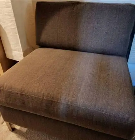 WEST ELM BROWN CAFE ARMLESS LOUNGE CHAIR