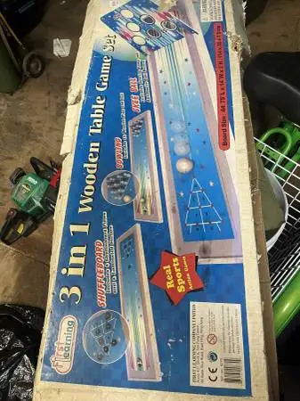Vintage 3 in 1 wooden table game set