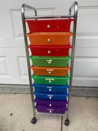 COLORFUL STORAGE DRAWER CART