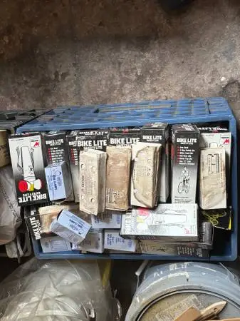 Crate of BRAND NEW OLD STOCK Vintage Wonder Bike Lite Safety Lites