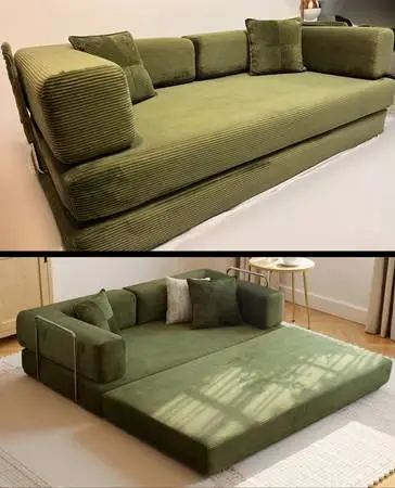 (+Delivery Opt.) Beautiful /Modern Style Corduroy Convertible Sofa Bed